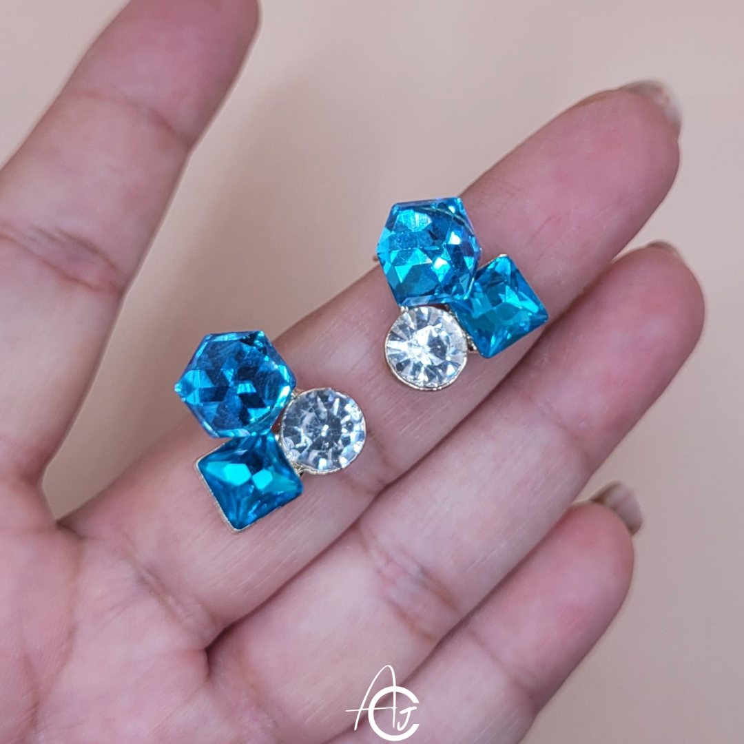Bling Prism Blue Earrings