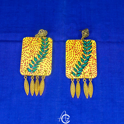 Statement Earrings, Handpainted : Handmade