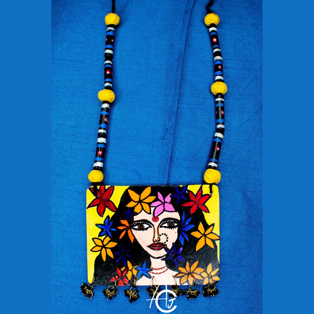 Statement Necklace, Handpainted : Handmade