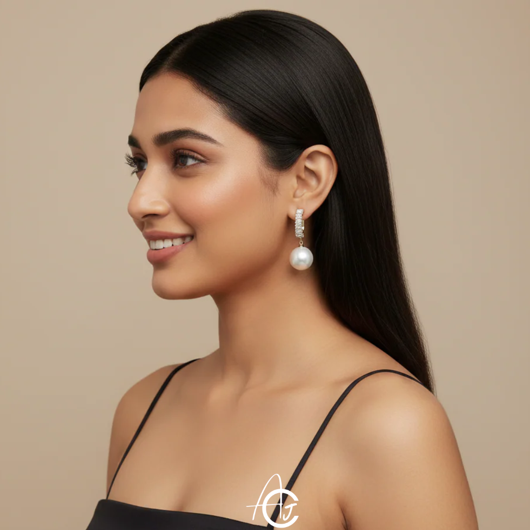 Pretty Pearl Crystal Earrings