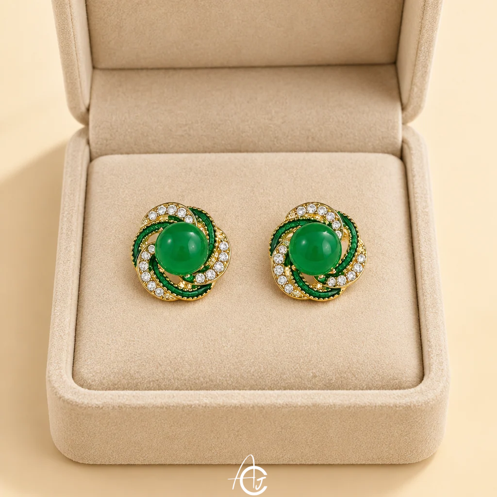 Bling Pearl Enamel Earrings