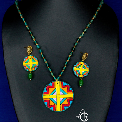 Statement Necklace Set, Handpainted : Handmade