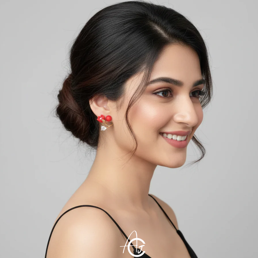 Pearl And Flower Earrings