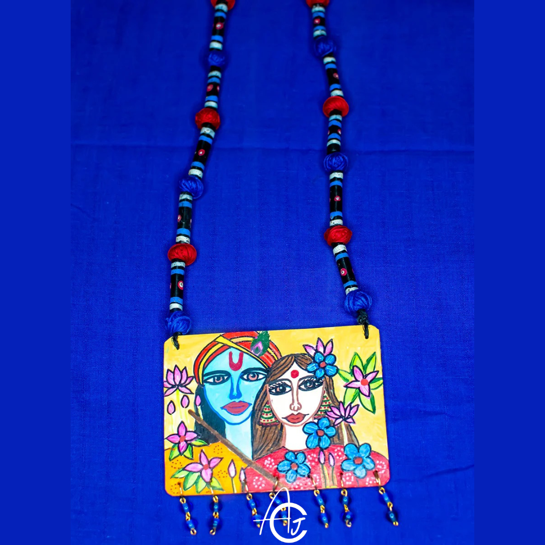 Statement Necklace, Handpainted : Handmade
