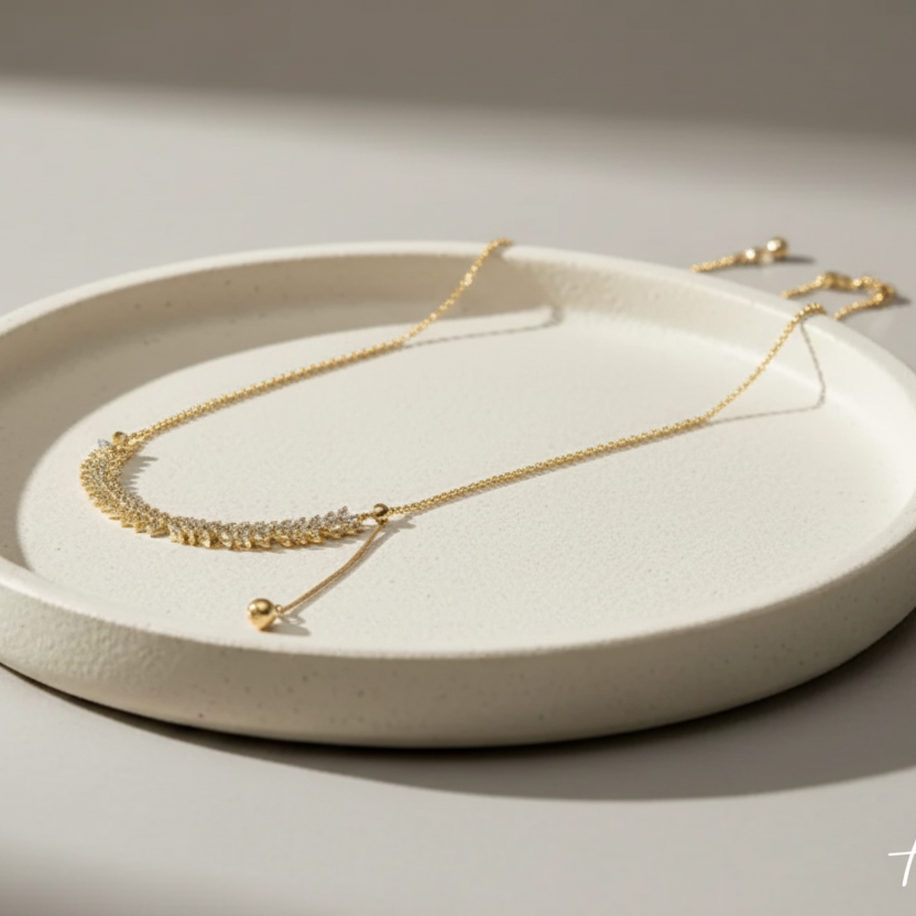 Trendy Crystal Leaves Necklace