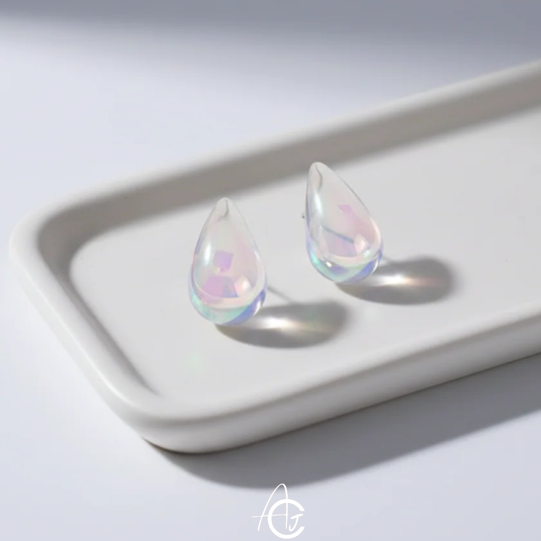 Tear Drop Rainbow Stud Earrings