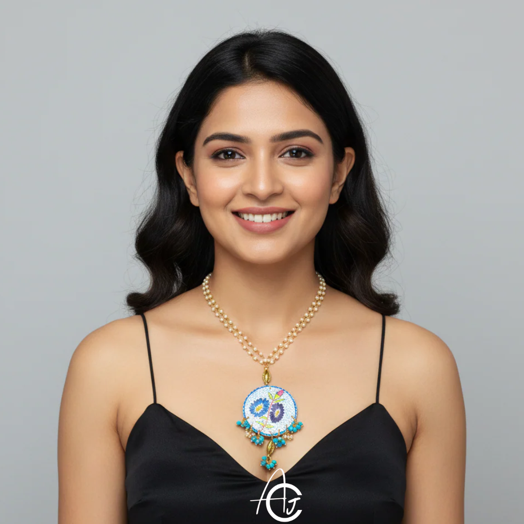 Statement Necklace, Handpainted : Handmade