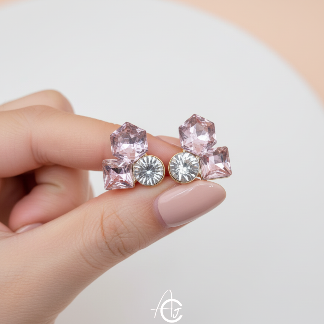Bling Prism Pink Earrings