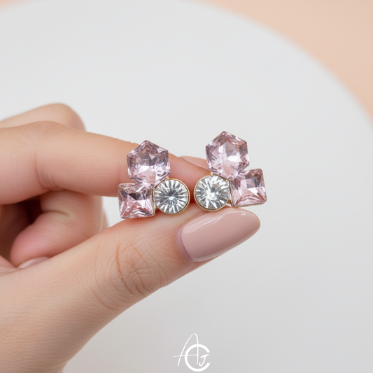 Bling Prism Pink Earrings