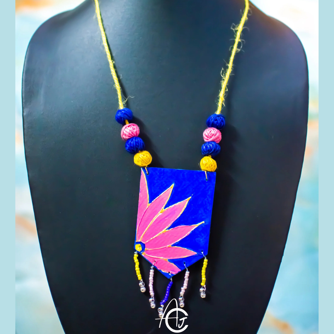 Statement Necklace, Handpainted : Handmade