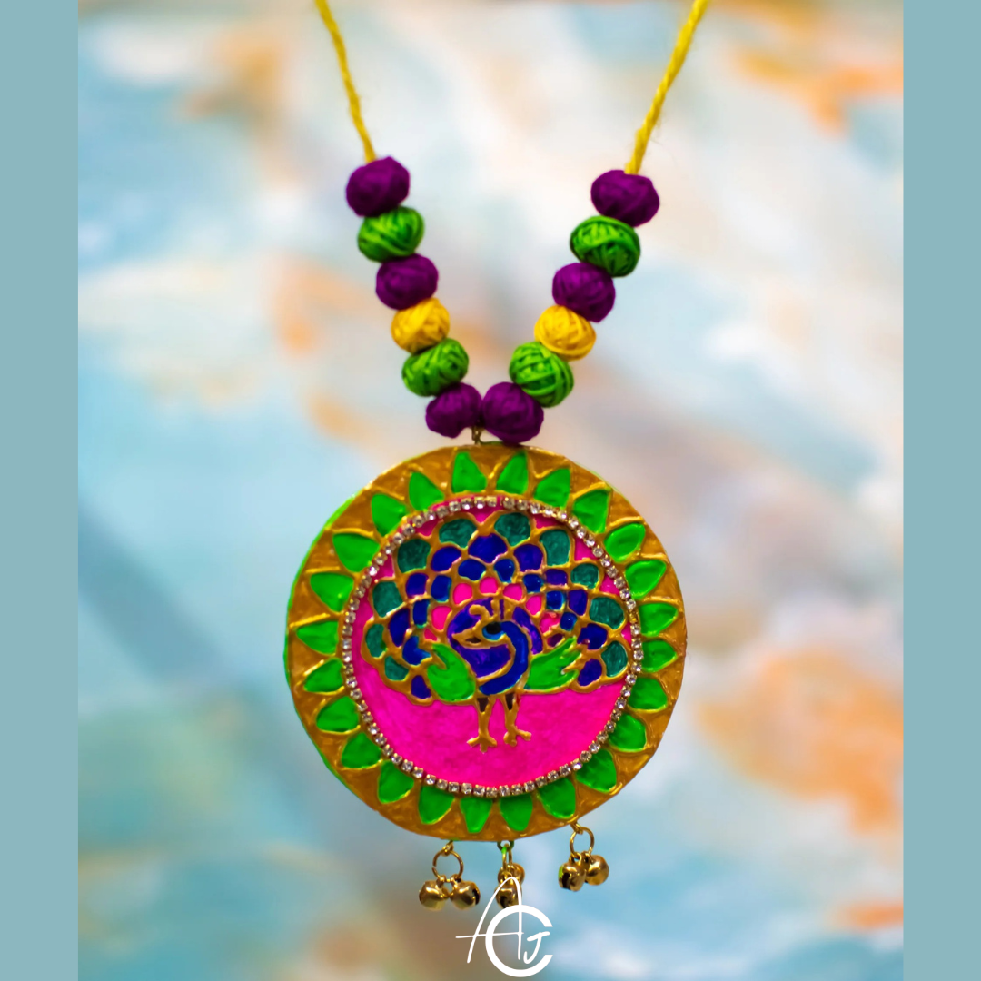 Statement Necklace, Handpainted : Handmade
