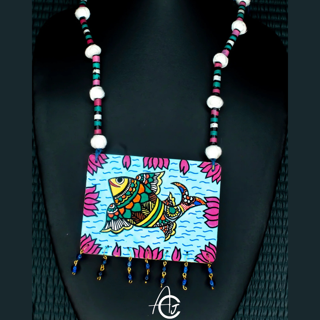 Statement Necklace, Handpainted : Handmade