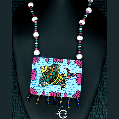 Statement Necklace, Handpainted : Handmade