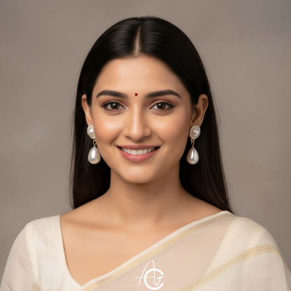 Statement Drop Pearl Earrings