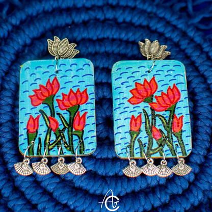Statement Earrings, Handpainted : Handmade