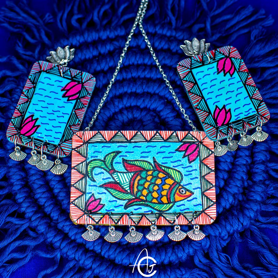 Statement Necklace Set, Handpainted : Handmade