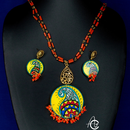 Statement Necklace Set, Handpainted : Handmade