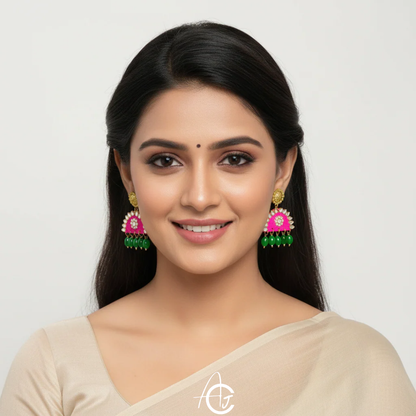 Statement Earrings, Handpainted : Handmade