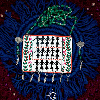 Statement Necklace set, Handpainted : Handmade