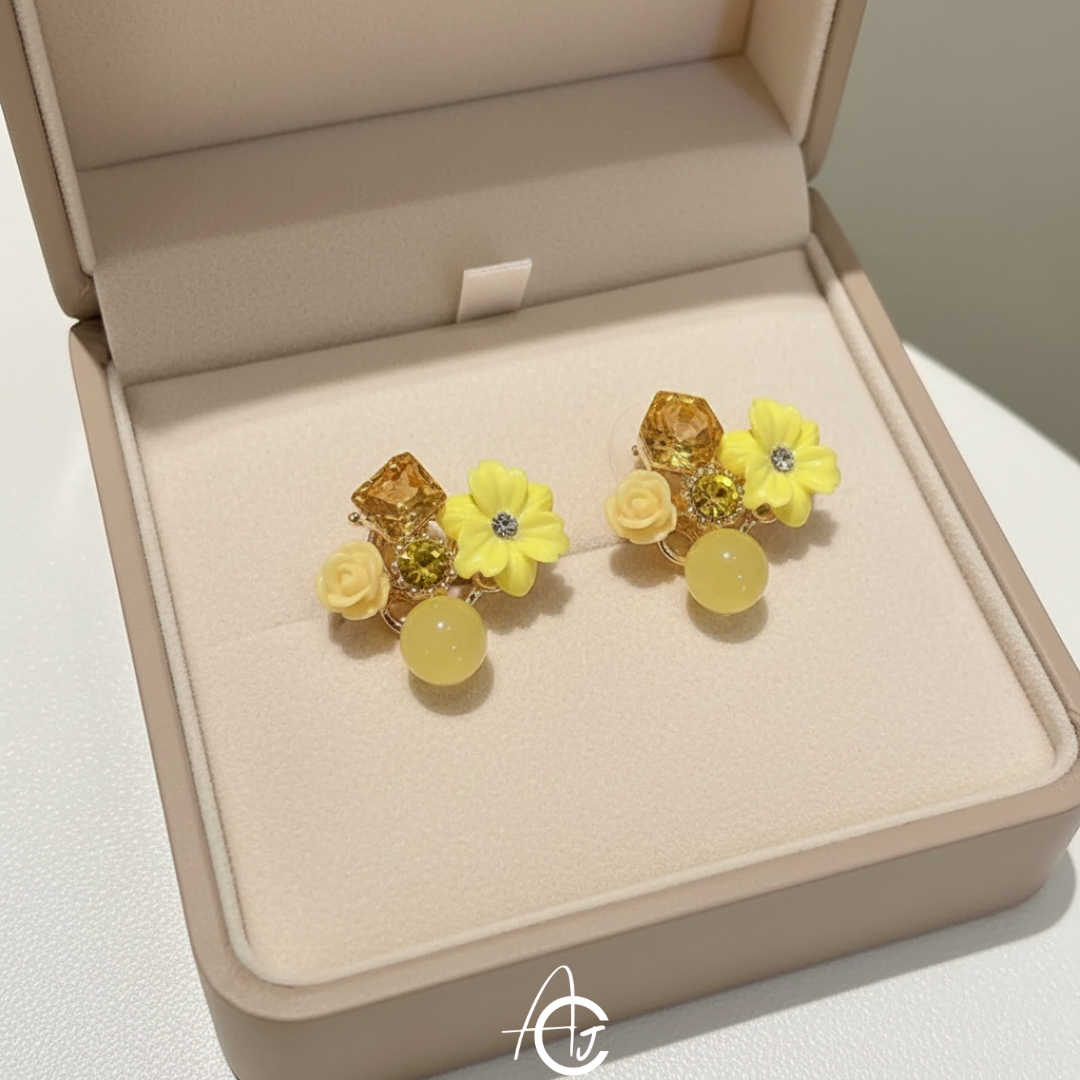 Flower Yellow Earrings