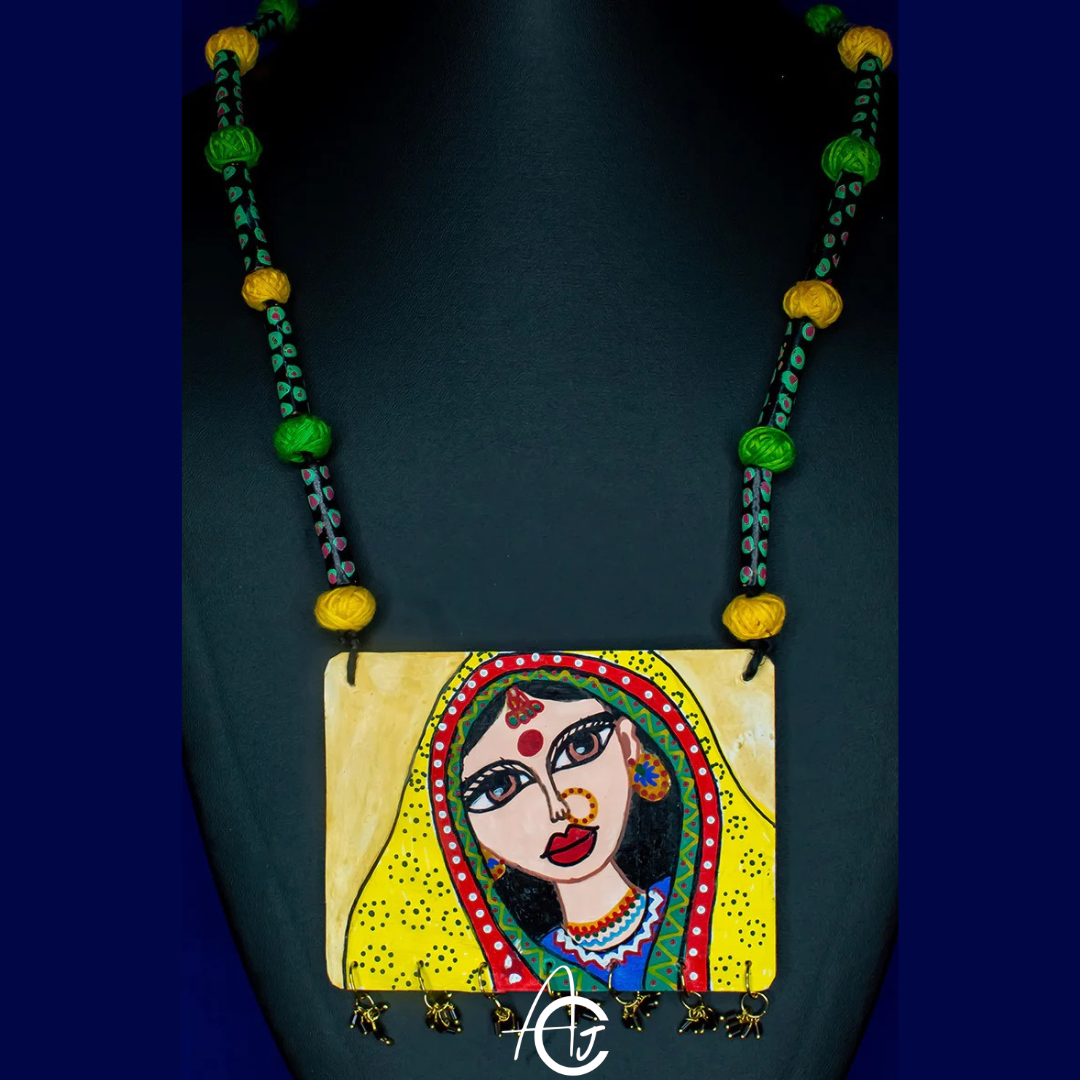 Statement Necklace, Handpainted : Handmade