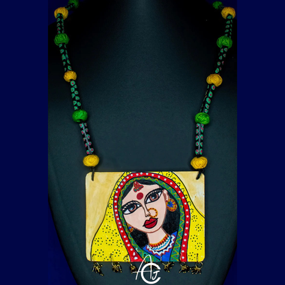 Statement Necklace, Handpainted : Handmade