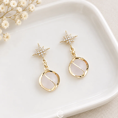Pretty Crystal Star Earrings