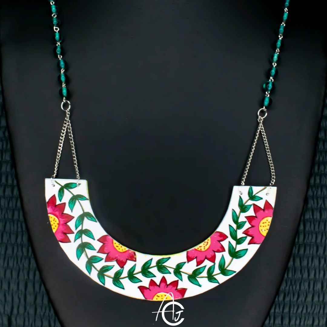 Statement Necklace, Handpainted : Handmade