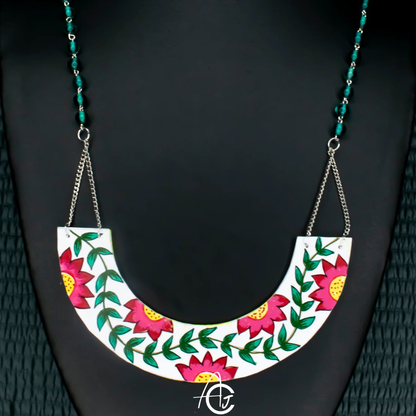 Statement Necklace, Handpainted : Handmade