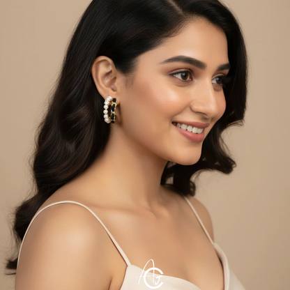 Pretty Pearl Hoop Earrings