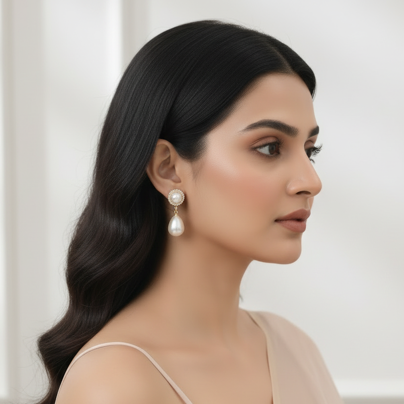 Statement Drop Pearl Earrings