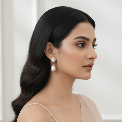 Statement Drop Pearl Earrings