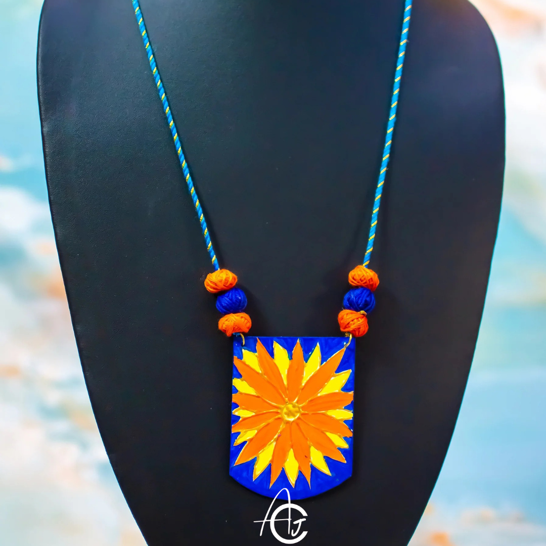 Statement Necklace, Handpainted : Handmade