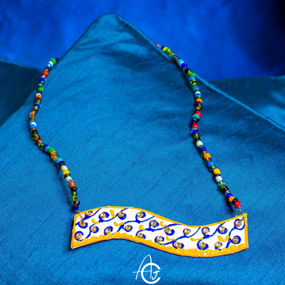 Statement Necklace set, Handpainted : Handmade