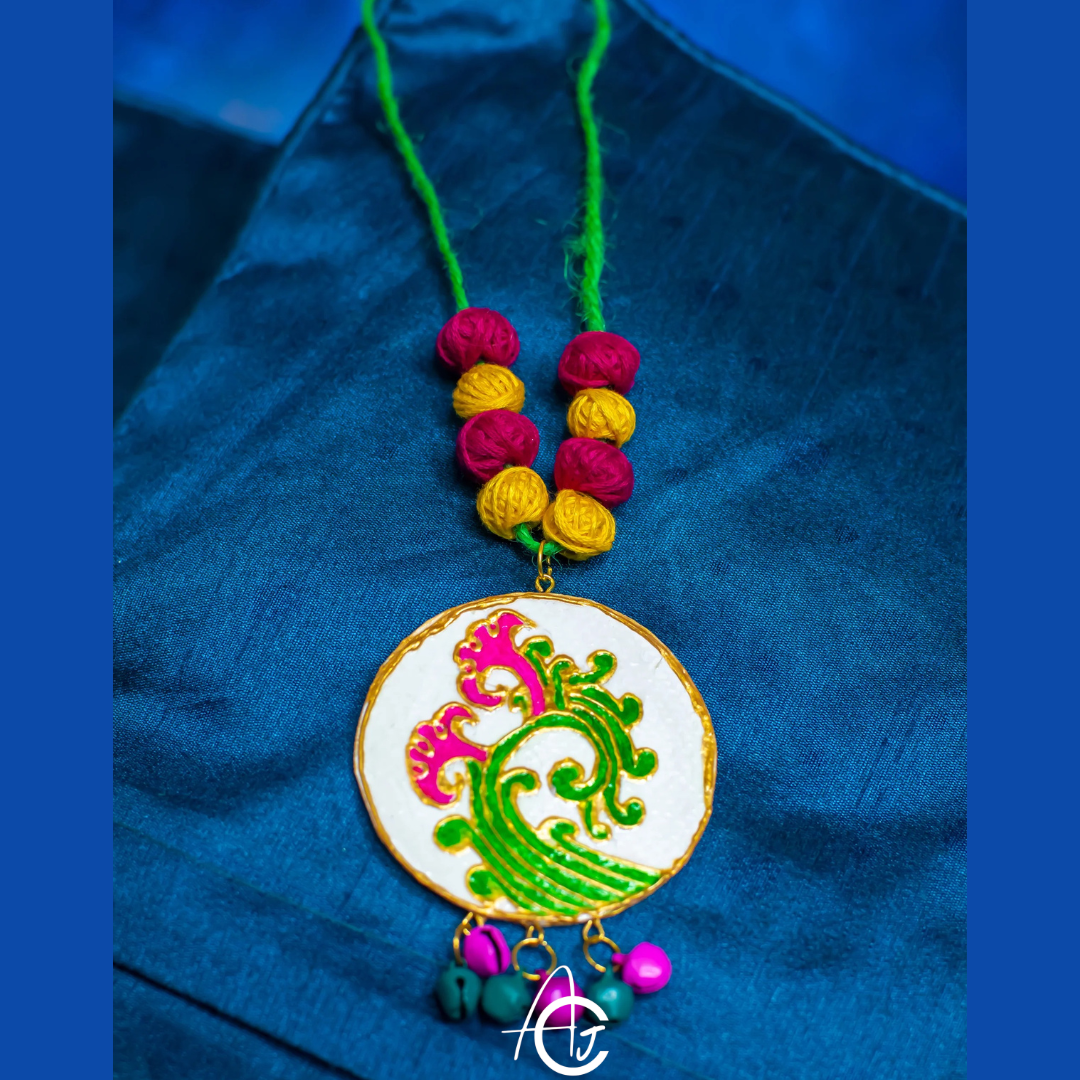 Statement Necklace, Handpainted : Handmade