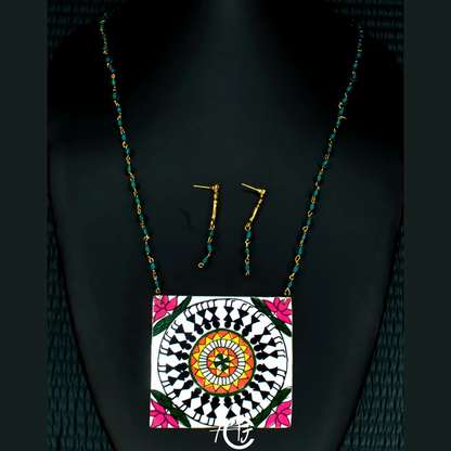 Statement Necklace Set, Handpainted : Handmade