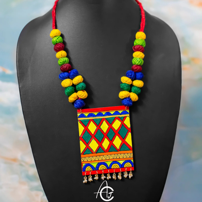 Statement Necklace, Handpainted : Handmade