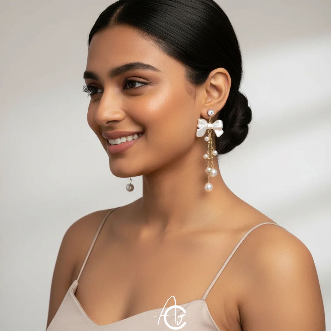 Bow Long Chain Earrings