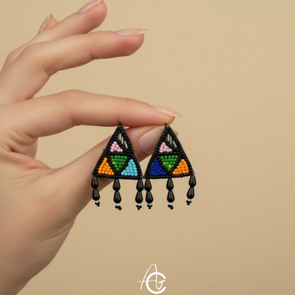 Beads Embroidered Necklace Set : Handmade