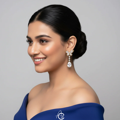 Butterfly Drop Bling Earrings
