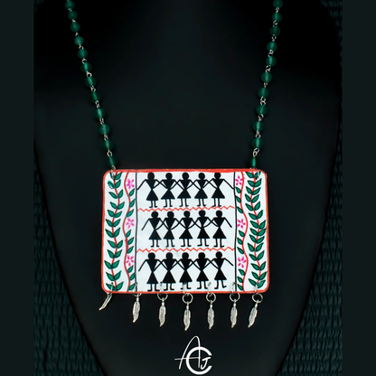 Statement Necklace, Handpainted : Handmade