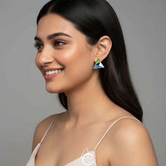 Color Triangle Earrings