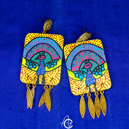 Statement Earrings, Handpainted : Handmade