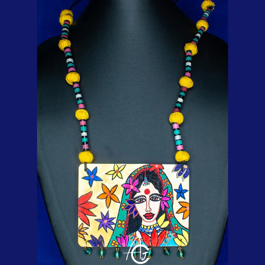 Statement Necklace, Handpainted : Handmade