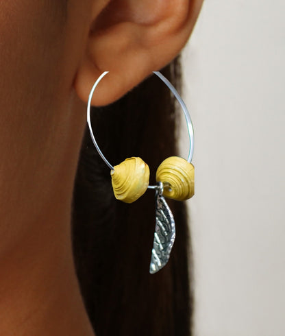 Sakshi Yellow Earrings : Handmade