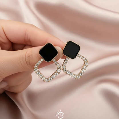 Bling Square Drop Earrings