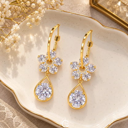 Bling Hoop Drop Earrings