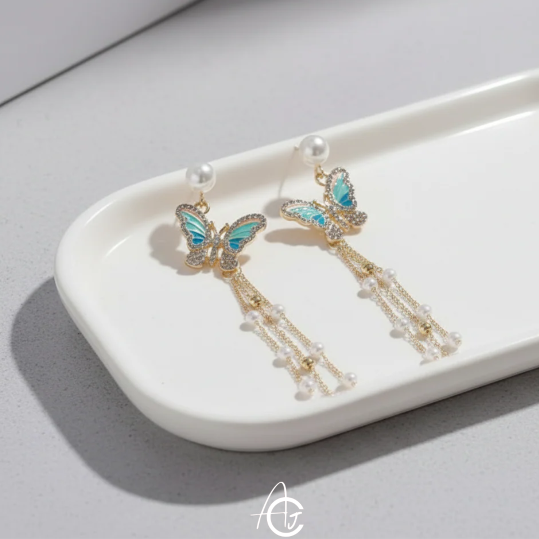 Butterfly Long Chain Earrings