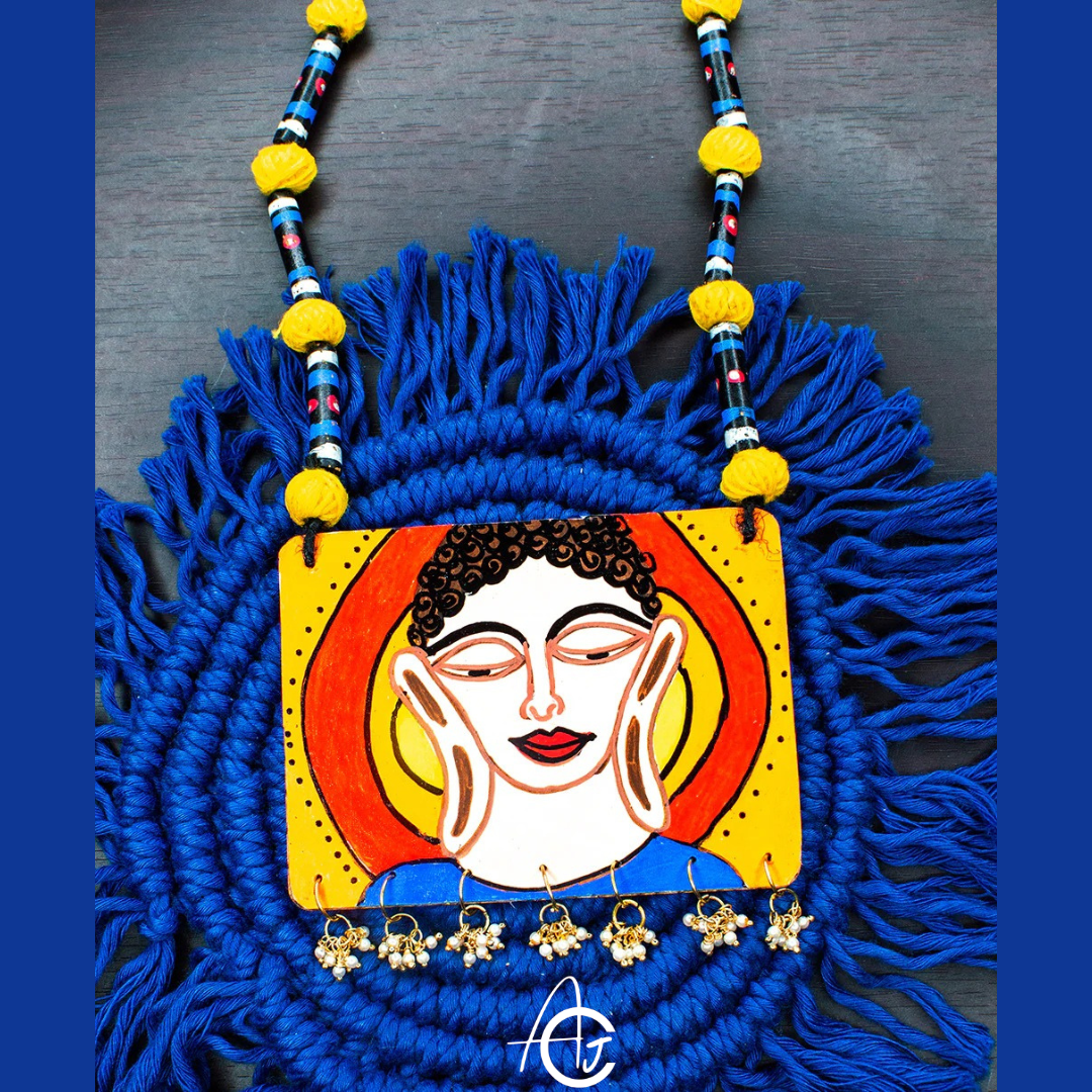 Statement Necklace, Handpainted : Handmade