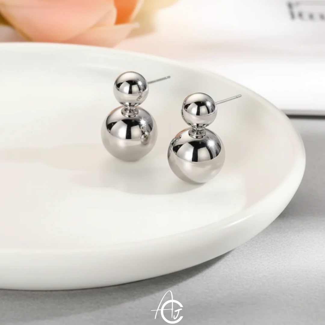 Silver Pearl Big Statement Earrings